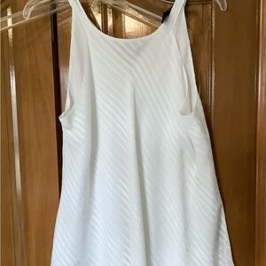 White House Black Market White Diagonal Stripe Tank